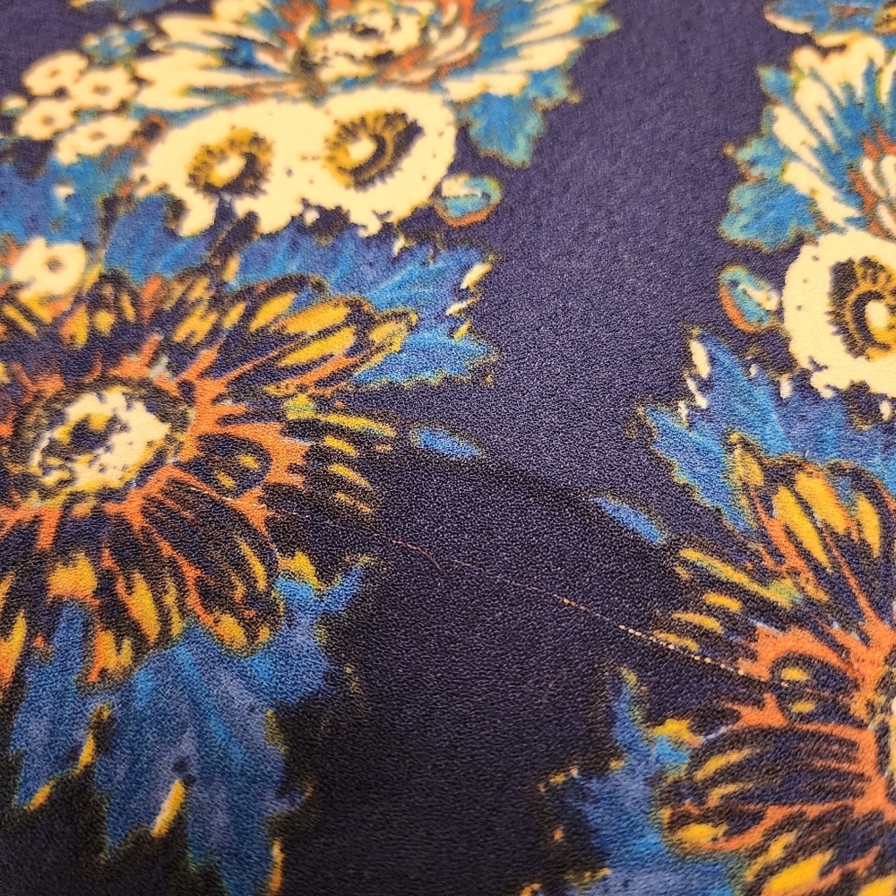 Ella Moss Blue Floral Shift Dress 3/4 Length Sleeves Size M - Picture 12 of 14